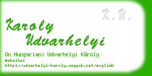 karoly udvarhelyi business card